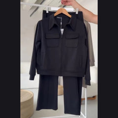 6 Pocket Style Premium Quality Winter 2-Pcs Tracksuit. CWTS-37