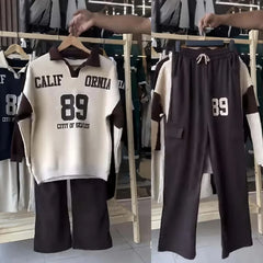 Cali-89 Collar Cargo Style 2-Pcs Winter Tracksuit For Her. WWTS-45