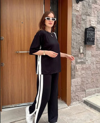 Side Panel 2-Pcs Summer Dry-Fit Tracksuit For Her.