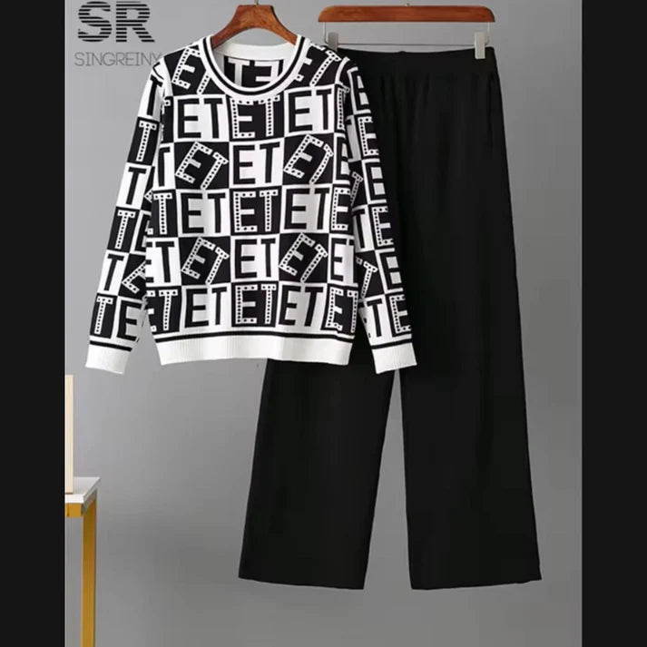 Alphabet Premium Quality Winter 2-Pcs Co-Ord Set. CWTS-43