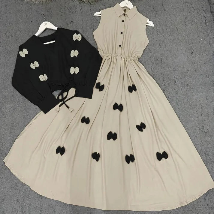 Classic Wine Bow Embellished Maxi 2-Piece Regular
