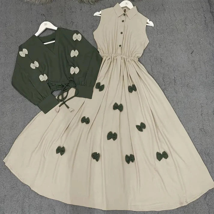 Classic Wine Bow Embellished Maxi 2-Piece Regular