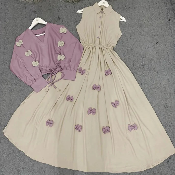 Classic Wine Bow Embellished Maxi 2-Piece Regular