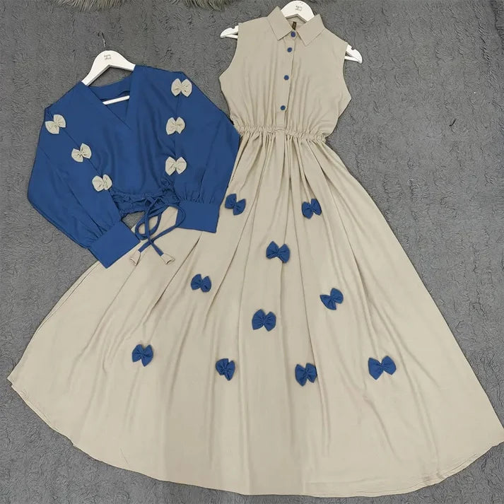 Classic Wine Bow Embellished Maxi 2-Piece Regular