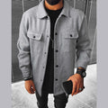 Double Pocket Collar Style Casual Fleece Winter Button Jacket D-3. Regular