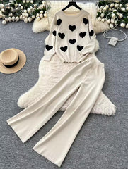 Heart Printed Premium Quality Winter 2-Pcs Co-Ord Set. CWTS-22