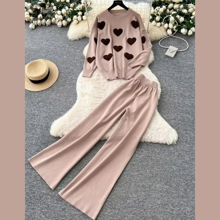 Heart Printed Premium Quality Winter 2-Pcs Co-Ord Set. CWTS-22