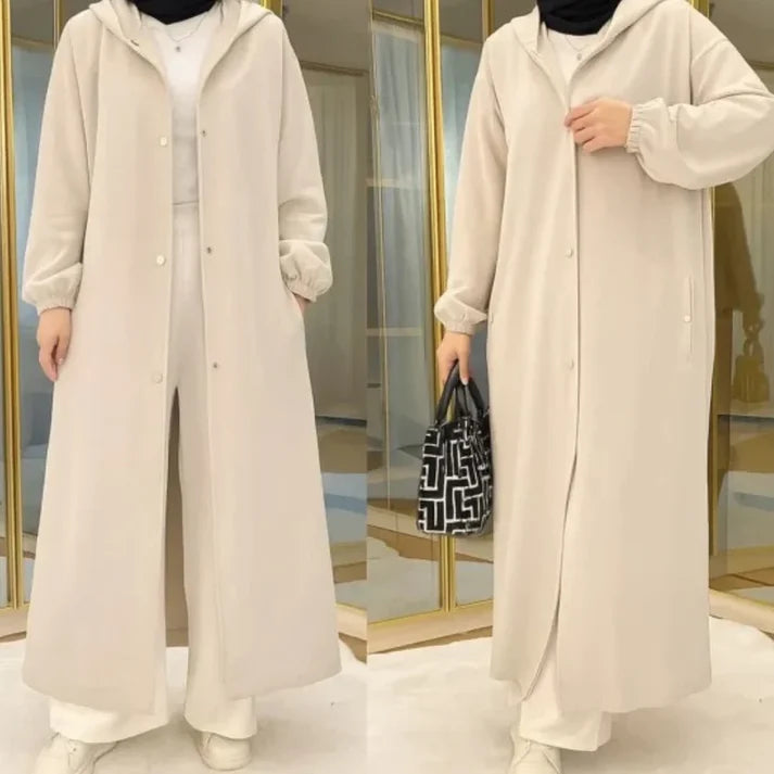Long Button Hoodie Style 2-Pcs Winter Co-Ord Set. WWTS-18