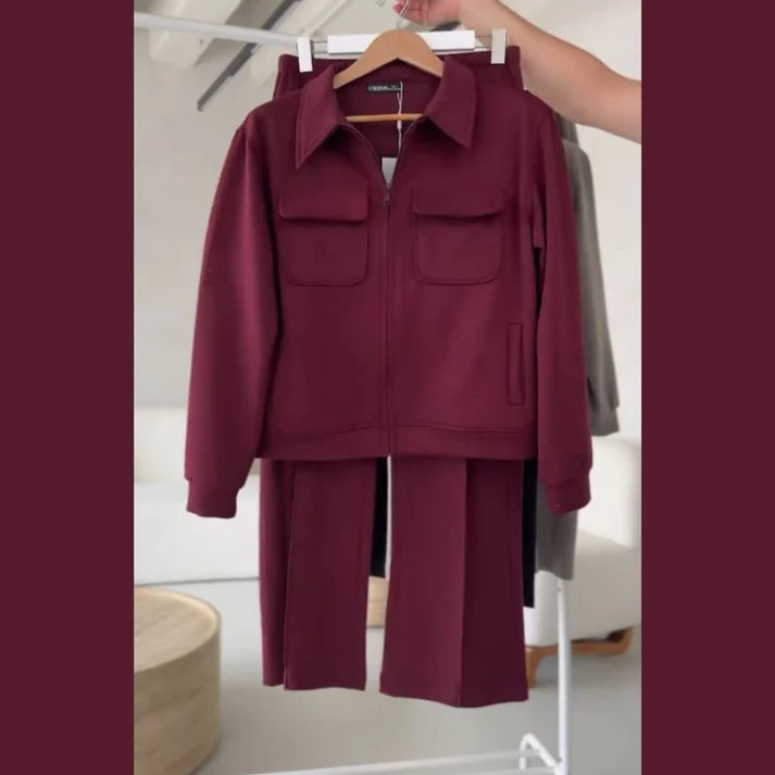 6 Pocket Style Premium Quality Winter 2-Pcs Tracksuit. CWTS-37