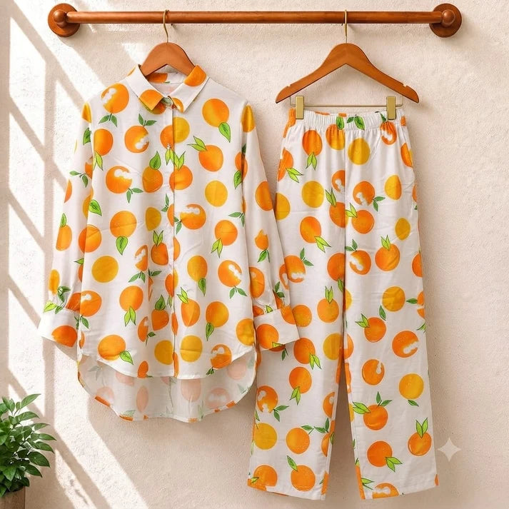 Zayra Printed Western Shirt Style 2-Pcs Stitched Co-Ord Set.