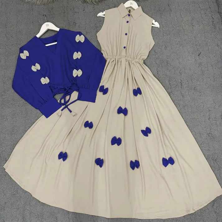 Classic Wine Bow Embellished Maxi 2-Piece Regular