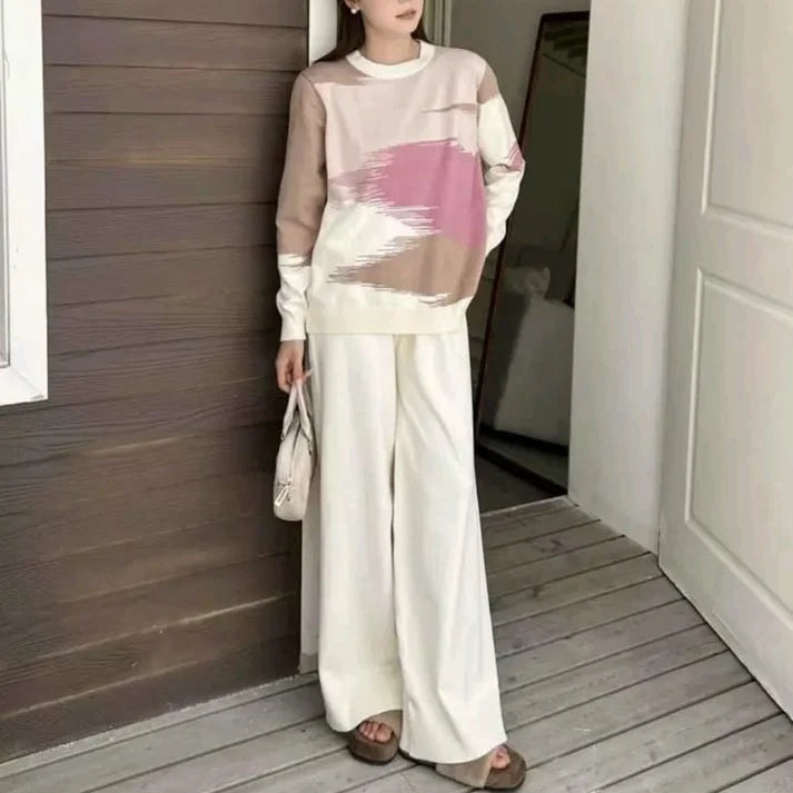 Trendy Sky Print Casual Winter Tracksuit