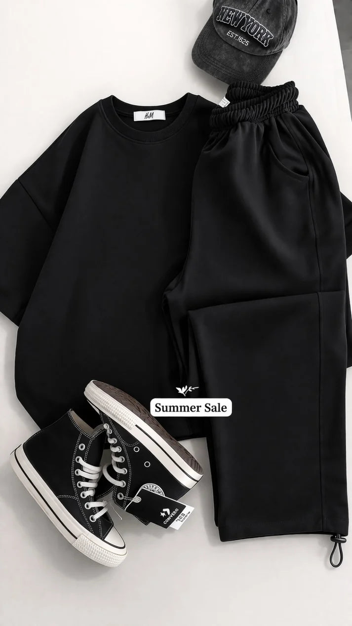 Round Neck Style Short Sleeve 2-Pcs Summer Tracksuit For Her CWTS-02