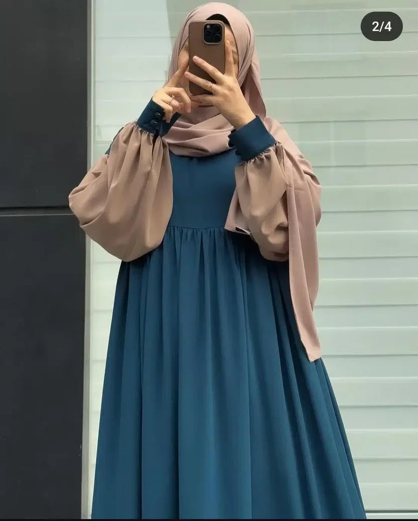 Frill Abaya Style Long Cuff Maxi