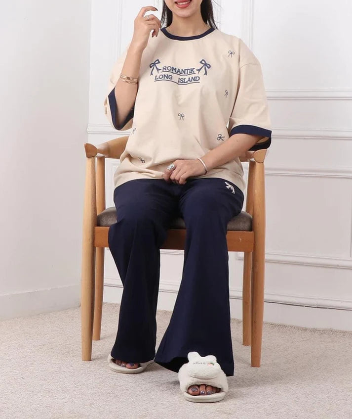 Island Bow Style Western 2-Pcs Summer Tracksuit For Her MWTS-29