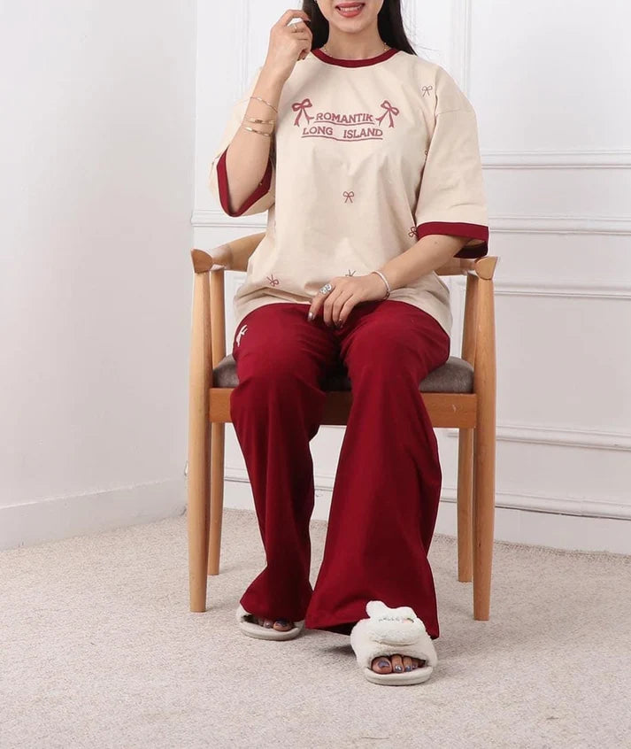 Island Bow Style Western 2-Pcs Summer Tracksuit For Her MWTS-29