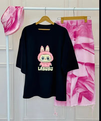 Labubu Design Western 2-Pcs Summer Tracksuit For Her CWTS-05