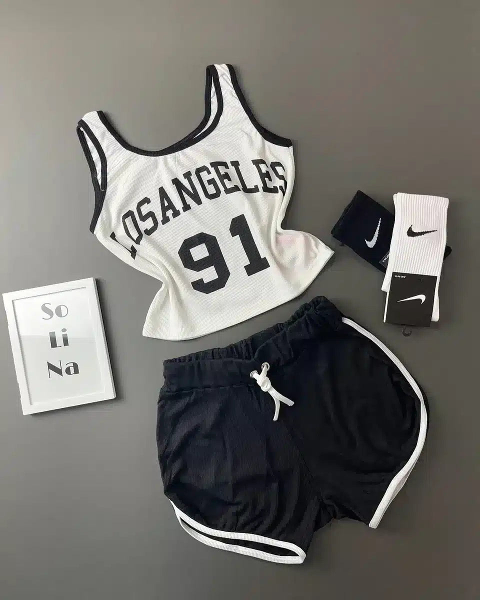 Los Angeles 91 Women’s printed Shorts & Top
