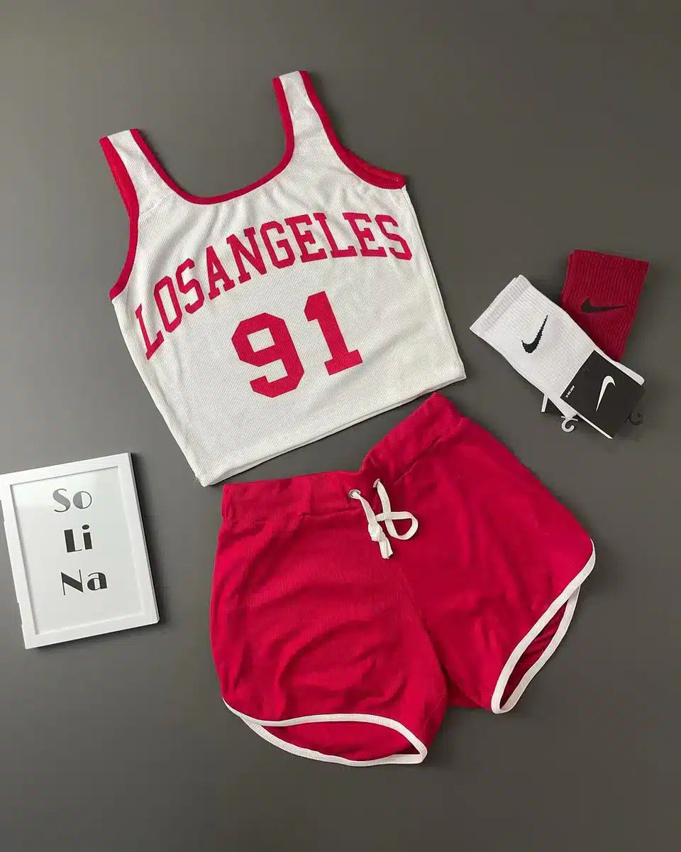 Los Angeles 91 Women’s printed Shorts & Top
