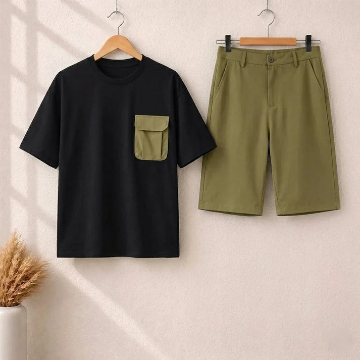Men’s Front Pocket Summer Co-Ord Set MMSS-15