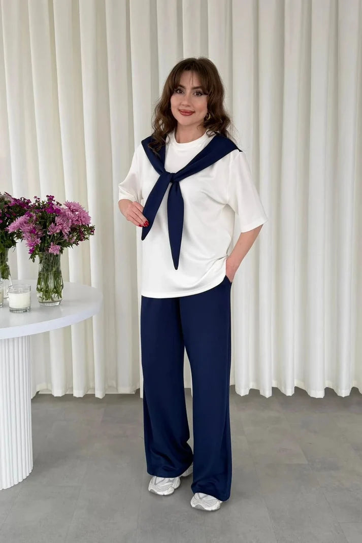 Noir Ribbon Lounge Wear Set Her MWTS-37