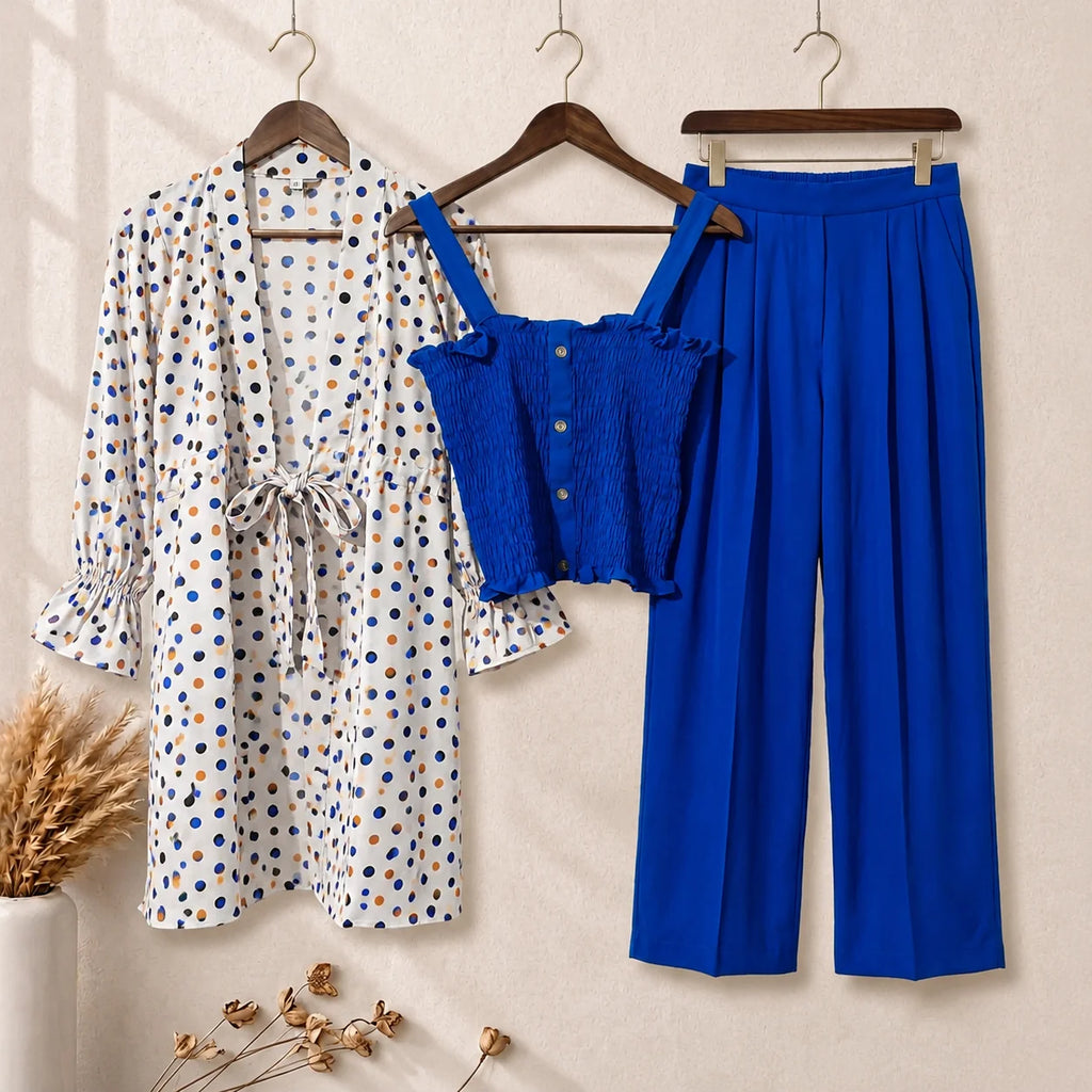 Smokey Polka Flapper Gown 3 Piece