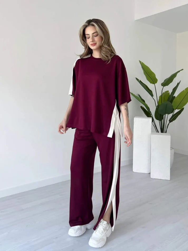 Side Panel 2-Pcs Summer Dry-Fit Tracksuit For Her.