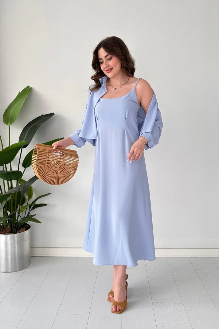 Trendy Korean Style Long Koti Maxi 2 Piece