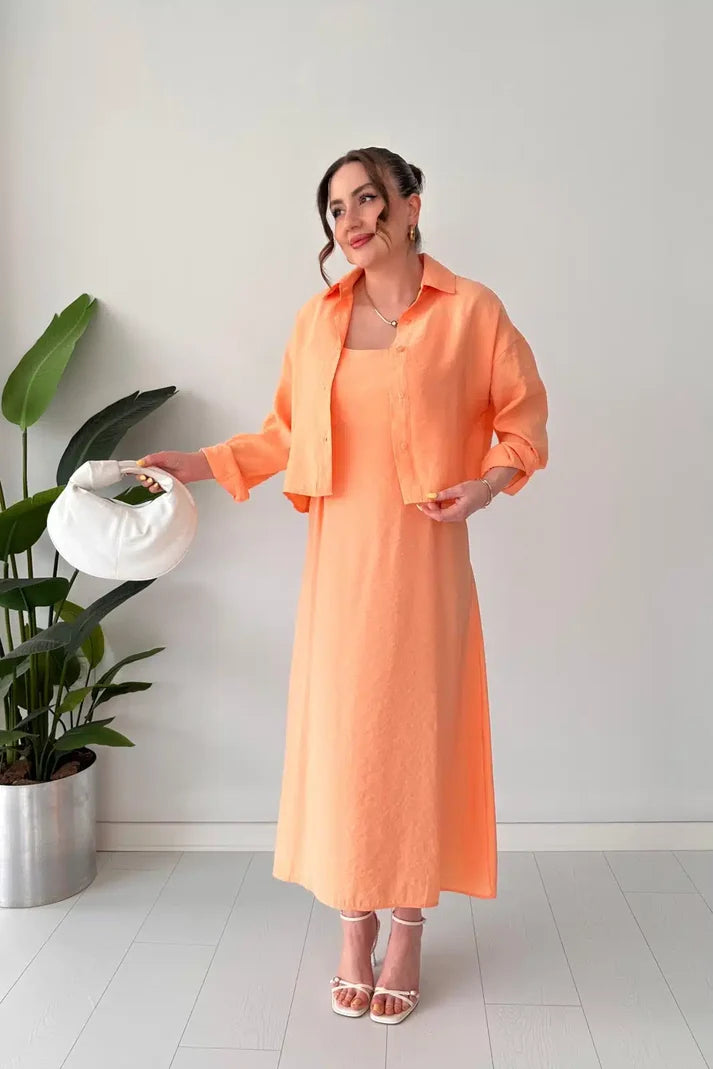 Trendy Korean Style Long Koti Maxi 2 Piece