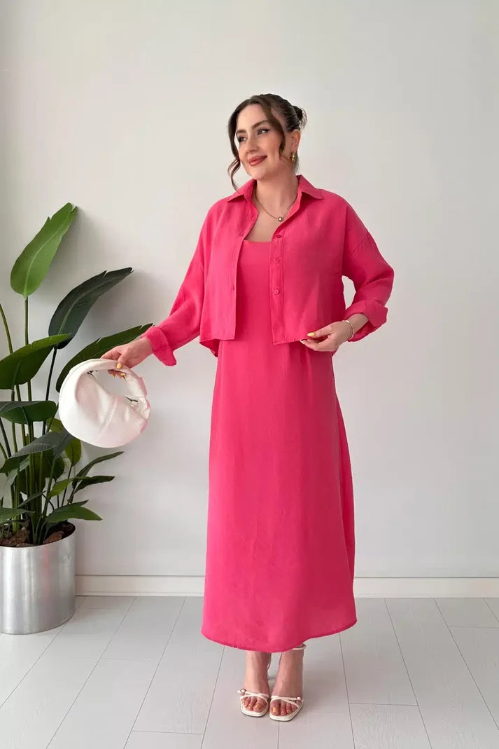 Trendy Korean Style Long Koti Maxi 2 Piece