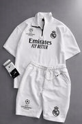 MENS FOOTBALL INSPIRED SET – SLIM FIT HALF ZIP & SHORTS MMSS-16