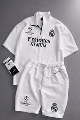 MENS FOOTBALL INSPIRED SET – SLIM FIT HALF ZIP & SHORTS MMSS-16